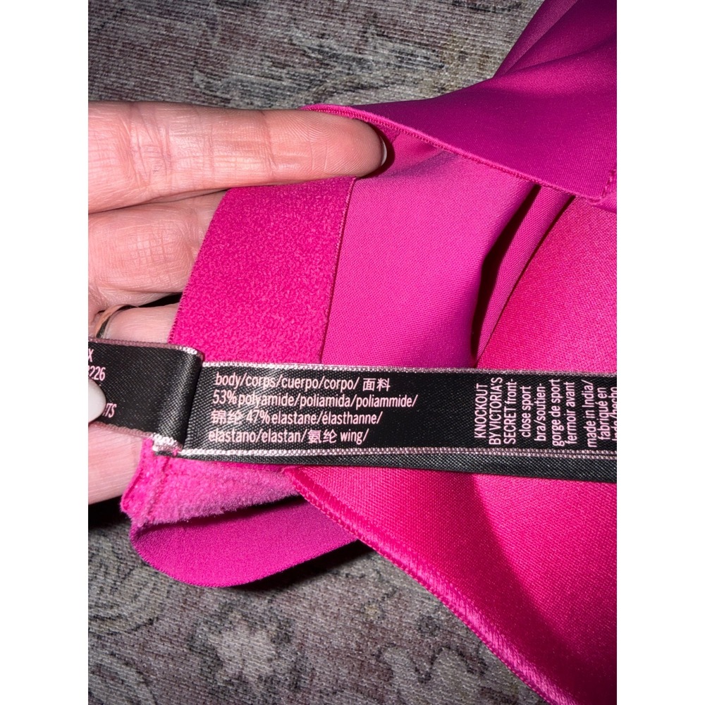 Victoria's Secret Knockout Front-Close Sport Bra Pink Strappy Back Size 36B NEW - Picture 6 of 7